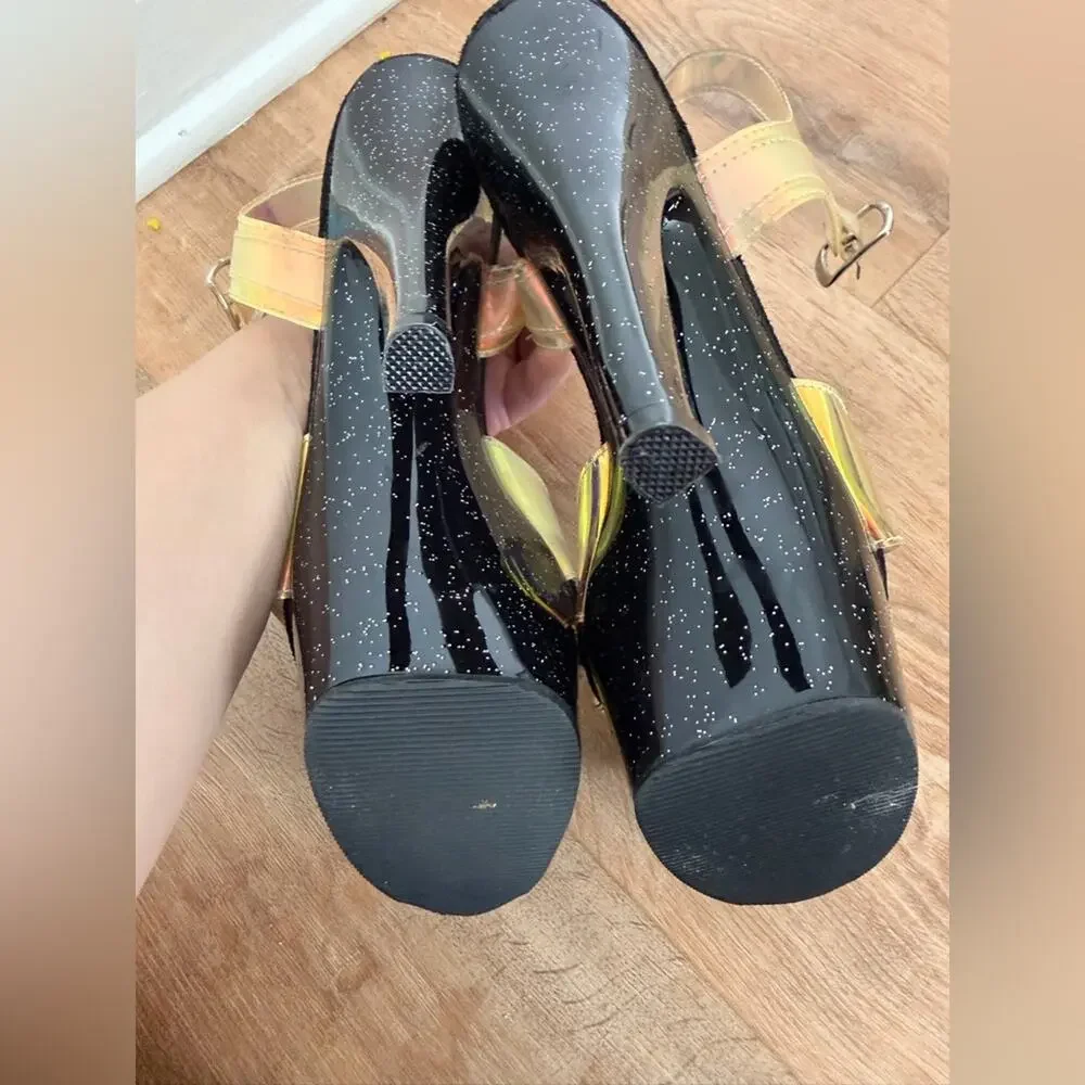 Pleaser Holographic Platform Heels